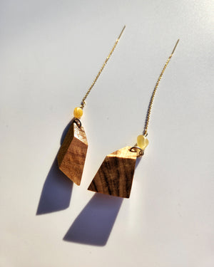 Golden Stacks Thread Earrings