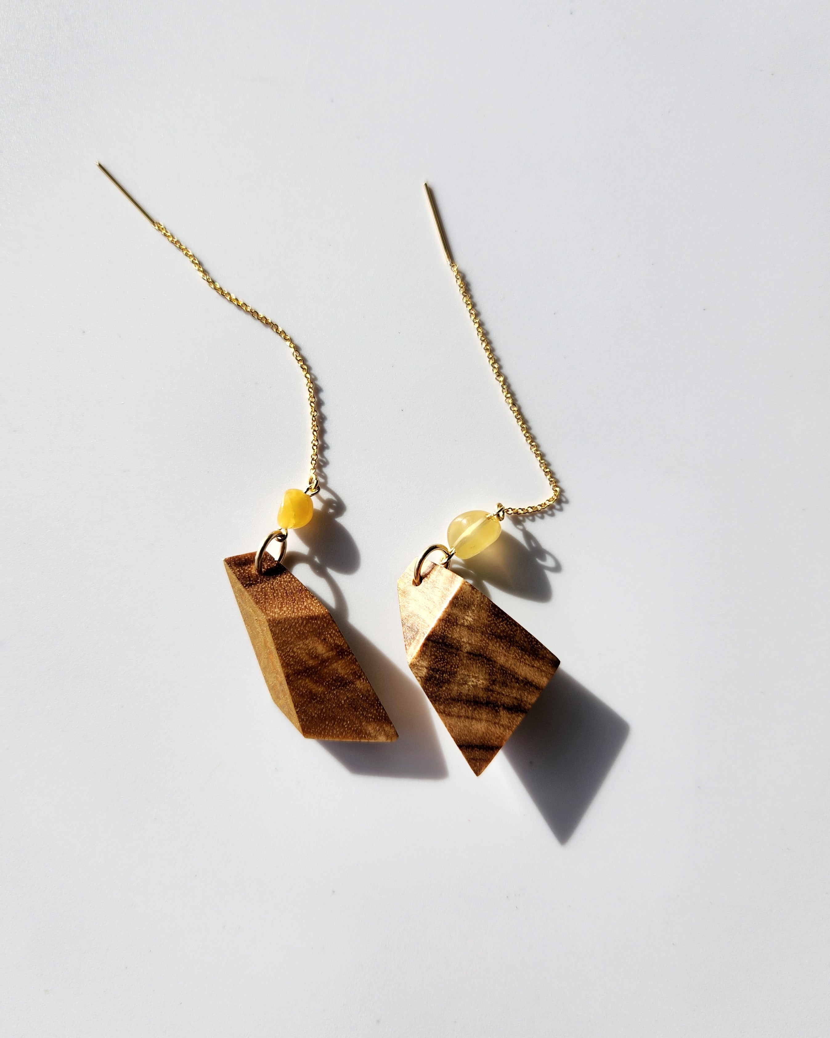 Golden Stacks Thread Earrings